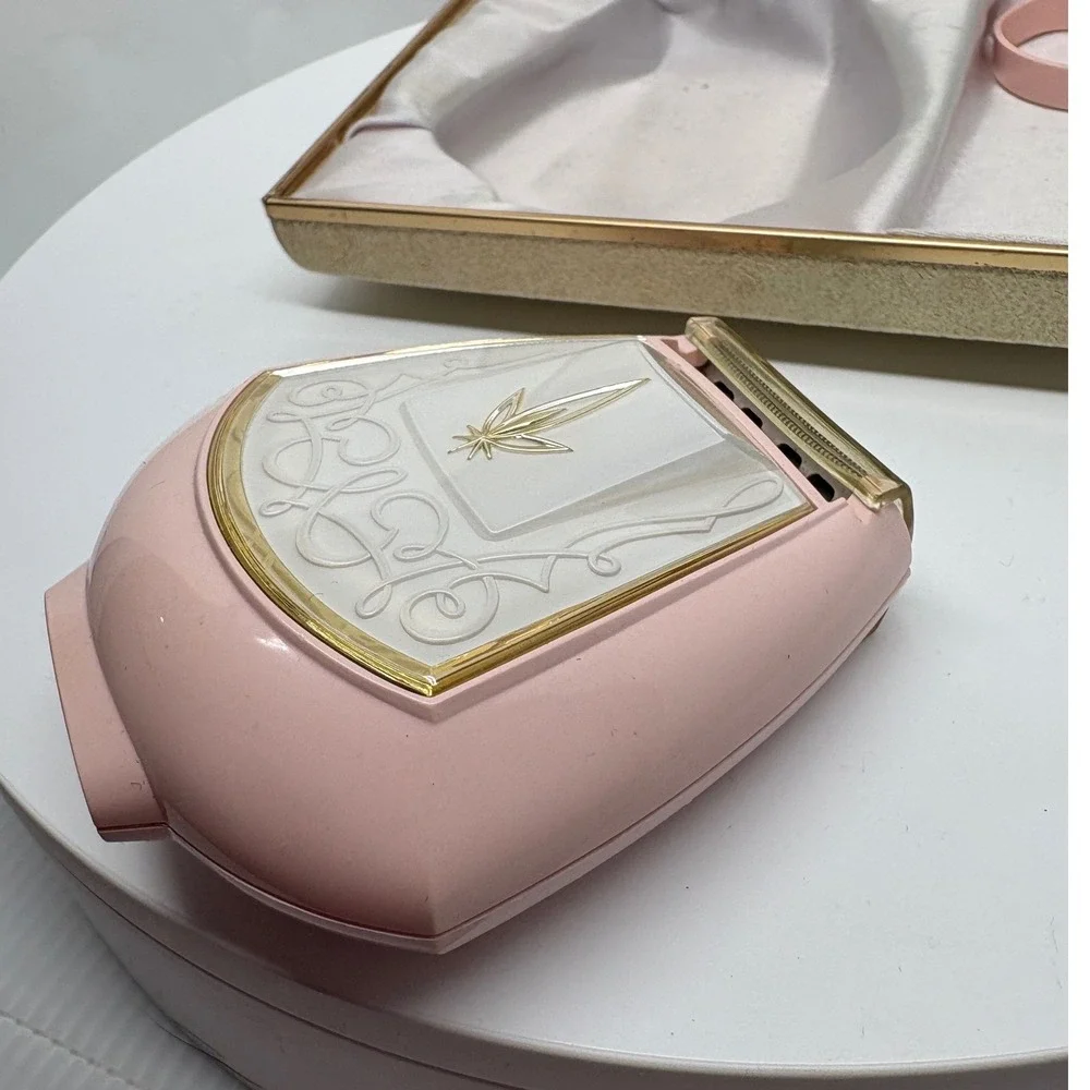 1960s Lady Sunbeam LS5-1 Electric Shaver Pink Gold Starburst Original‎ Box MCM